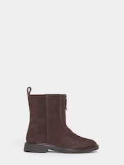 JD Williams Brown Extra Wide Fit Zip Detail Ankle Boots - Image 2 of 4