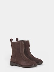 JD Williams Brown Extra Wide Fit Zip Detail Ankle Boots - Image 3 of 4