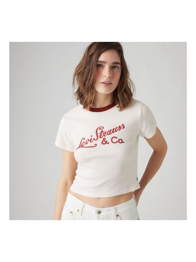 Levi's® Egret Sundried Tomato Graphic Essential Sporty 100% Cotton T-Shirt - Image 1 of 7