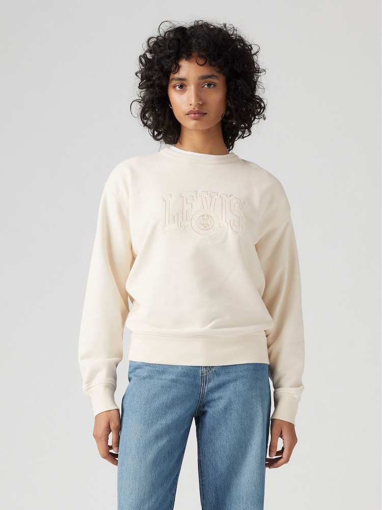 Levi's® White Swan 100% Cotton Graphic Heritage Crewneck Sweatshirt - Image 1 of 6