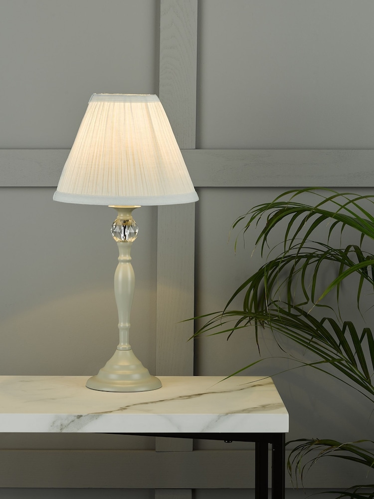 Laura Ashley Grey Ellis Satin Painted Spindle Table Lamp - Image 1 of 2