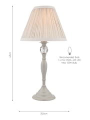Laura Ashley Grey Ellis Satin Painted Spindle Table Lamp - Image 2 of 2