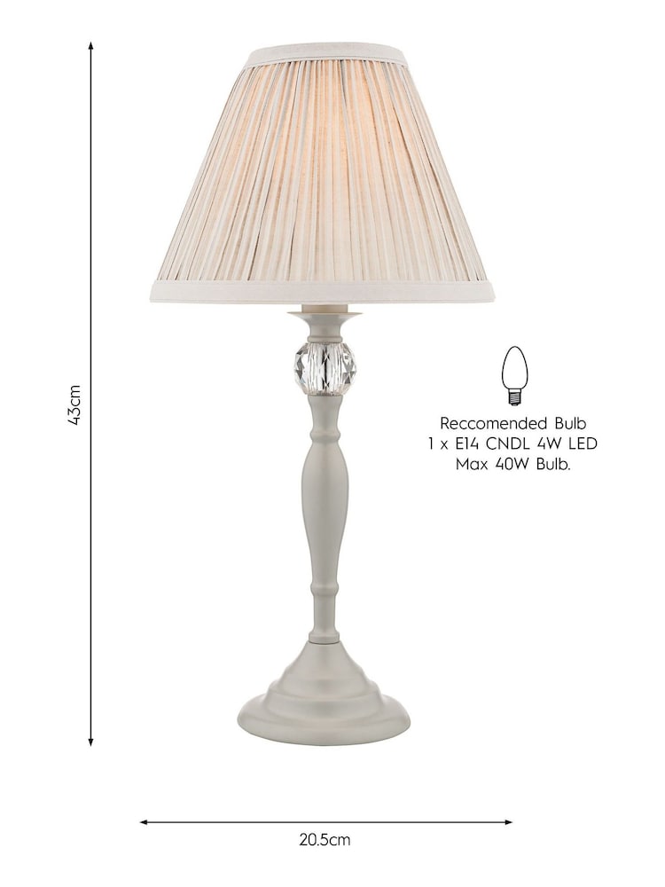 Laura Ashley Grey Ellis Satin Painted Spindle Table Lamp - Image 2 of 2
