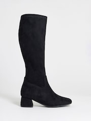 Negro - Botas altas hasta la rodilla con tacón cuadrado y elásticas de JD Williams - Imagen 2 de 4