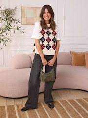 Levi's® Andria Argyle White Swan Collegiate Argyle Vest - Image 1 of 10
