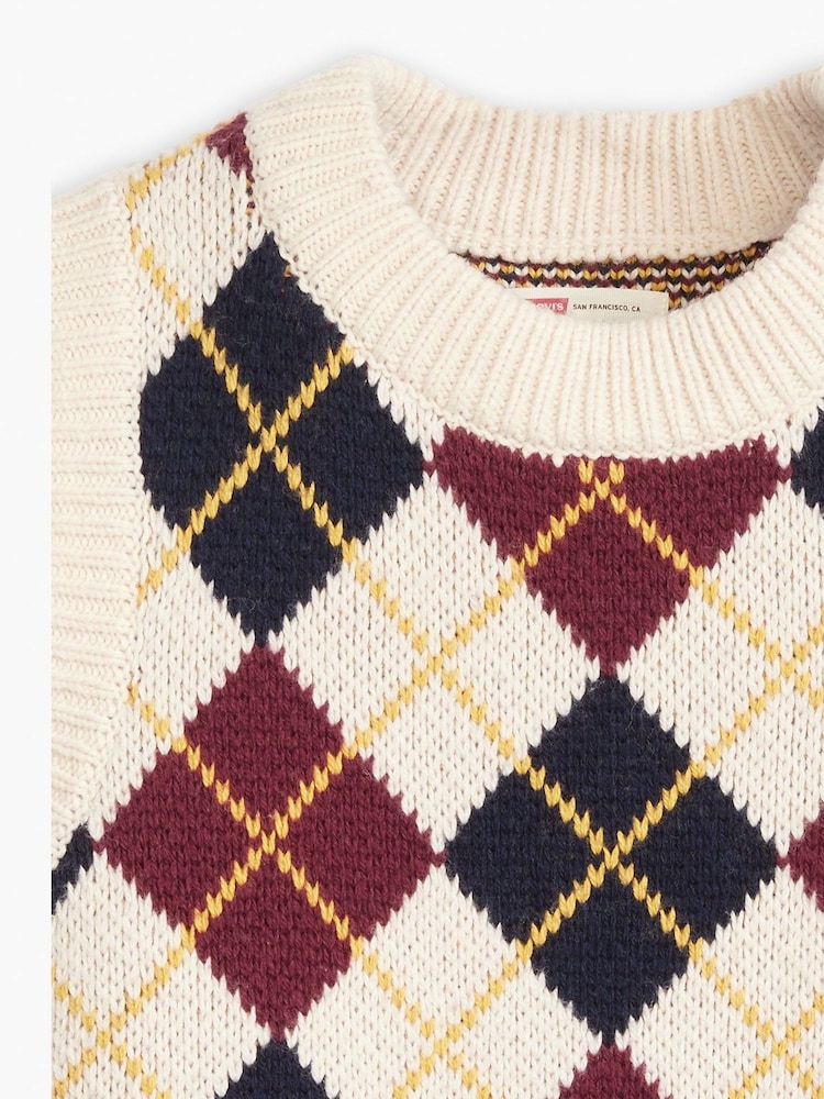 Levi's® Andria Argyle White Swan Collegiate Argyle Vest - Image 10 of 10