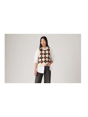 Levi's® Andria Argyle White Swan Collegiate Argyle Vest - Image 5 of 10