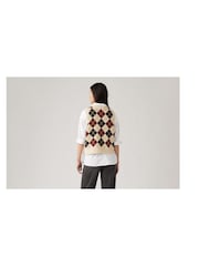 Levi's® Andria Argyle White Swan Collegiate Argyle Vest - Image 6 of 10