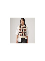 Levi's® Andria Argyle White Swan Collegiate Argyle Vest - Image 7 of 10