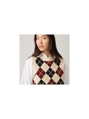Levi's® Andria Argyle White Swan Collegiate Argyle Vest - Image 8 of 10