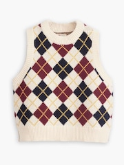 Levi's® Andria Argyle White Swan Collegiate Argyle Vest - Image 9 of 10