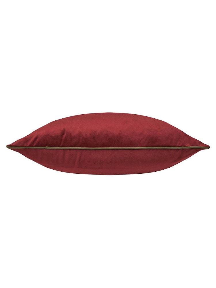 Furn Dark Red/Fir Green Meridian Velvet 45 x 45cm Cushion Cover - Image 2 of 4 Furn Dark Red/Fir Green Meridian Velvet 45 x 45cm Cushion Cover - Image 2 of 4