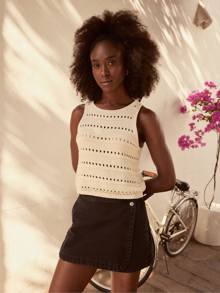 Levi's® Open Mind Black 100% Cotton Wrap Skirt - Image 1 of 4