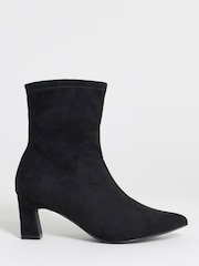 Negro - Botas de tacón de bloque Elásticos con punta de JD Williams - Imagen 2 de 4