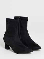 Negro - Botas de tacón de bloque Elásticos con punta de JD Williams - Imagen 3 de 4