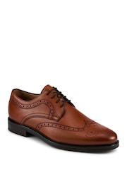 Cuero marrón tostado - Corte ancho - Jones Bootmaker Longwood Wide Fit Leather Brogues - Imagen 3 de 6