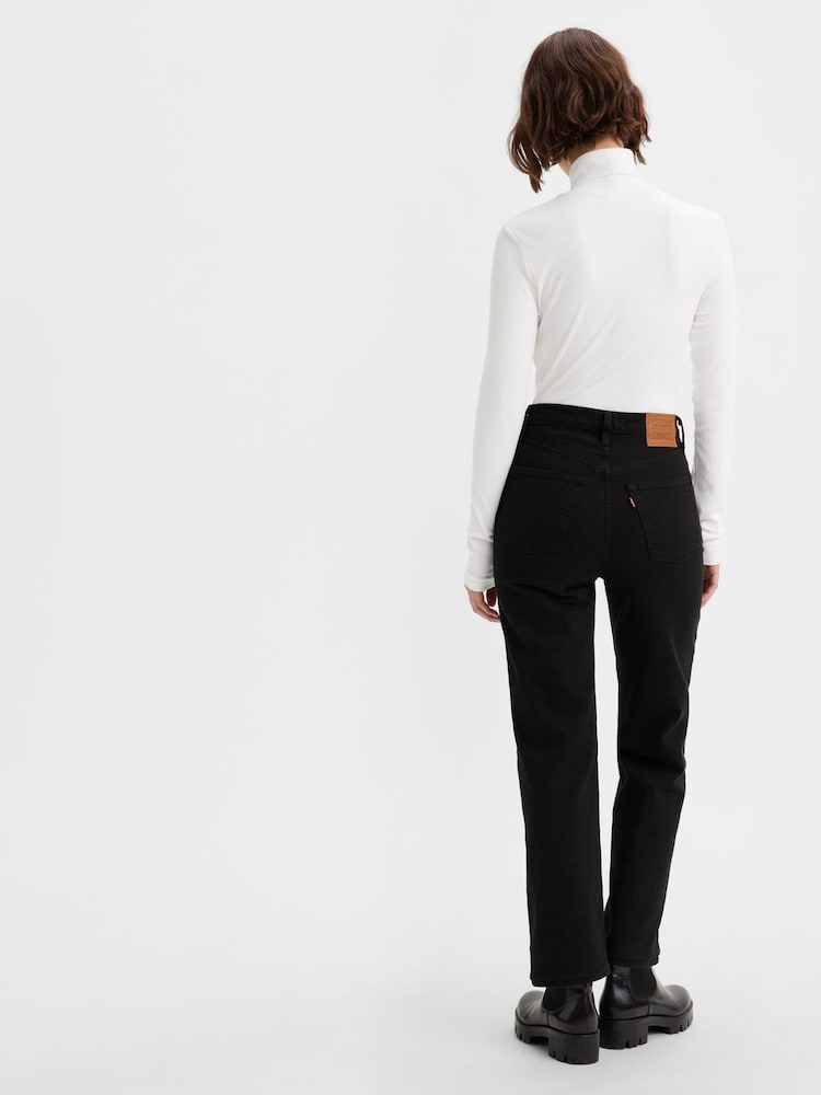 Levi's® Black Sprout Ribcage Straight Ankle Jeans - Image 2 of 8