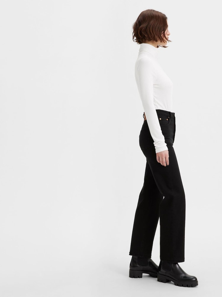 Levi's® Black Sprout Ribcage Straight Ankle Jeans - Image 5 of 8