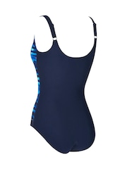 Zoggs Blue Adjustable Scoopback Swimsuit With Fixed Foam Cups and Tummy Control - Image 7 of 8