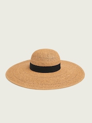 LK Bennett Natural Saffron Floppy Hat With Ribbon - Image 2 of 3