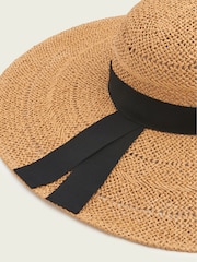 LK Bennett Natural Saffron Floppy Hat With Ribbon - Image 3 of 3