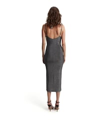 Bardot Black Saoirse Metallic Midi Dress - Image 2 of 5