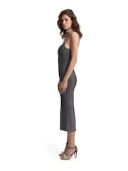 Bardot Black Saoirse Metallic Midi Dress - Image 4 of 5