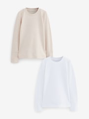 Oatmeal Thermal Long Sleeve Tops 2 Pack (2-16yrs) - Image 1 of 4
