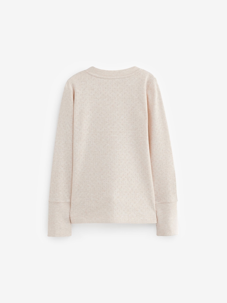Oatmeal Thermal Long Sleeve Tops 2 Pack (2-16yrs) - Image 4 of 4