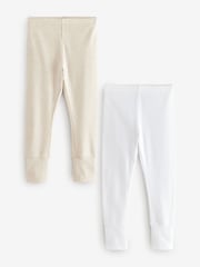 Oatmeal/White Thermal Leggings 2 Pack (2-16yrs) - Image 1 of 6