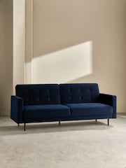 MADE.COM Midnight Navy Blue Velvet Rosslyn Sofa Bed - Image 2 of 6