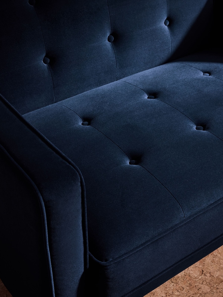 MADE.COM Midnight Navy Blue Velvet Rosslyn Sofa Bed - Image 6 of 6