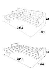 MADE.COM Midnight Navy Blue Velvet Rosslyn Left Hand Facing Sofa Bed - Image 6 of 6