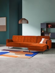 MADE.COM Cinnamon Velvet Rosslyn Right Hand Facing Sofa Bed - Image 1 of 5