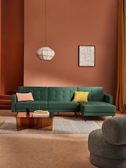 MADE.COM Woodland Green Rosslyn Right Hand Facing Sofa Bed - Image 1 of 5
