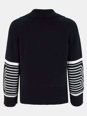 Mint Velvet Black Sleeve Print Jumper - Image 6 of 6