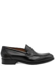 Jones Bootmaker Black Wide Fit Leather Penny Loafers - Image 2 of 6
