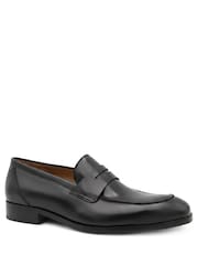 Jones Bootmaker Black Wide Fit Leather Penny Loafers - Image 3 of 6