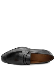 Jones Bootmaker Black Wide Fit Leather Penny Loafers - Image 5 of 6