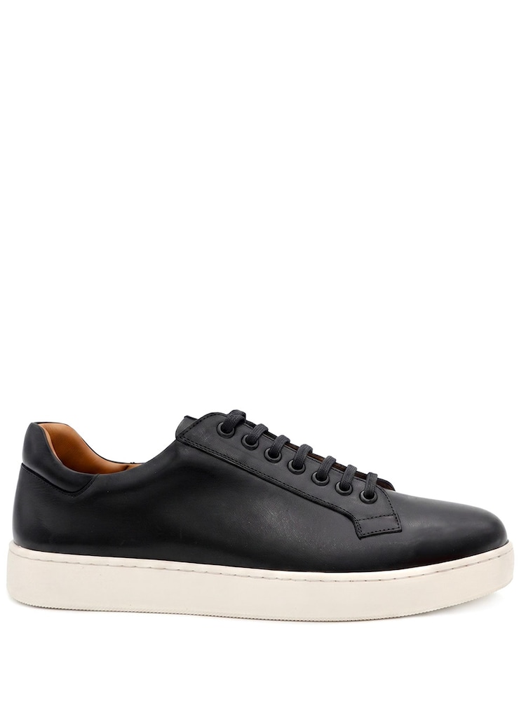 Noir - Coupe large - Jones Bootmaker Mens Simon Leather Trainers - Image 2 de 6 Noir - Coupe large - Jones Bootmaker Mens Simon Leather Trainers - Image 2 de 6
