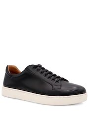 Noir - Coupe large - Jones Bootmaker Mens Simon Leather Trainers - Image 3 de 6