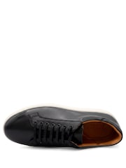 Noir - Coupe large - Jones Bootmaker Mens Simon Leather Trainers - Image 5 de 6
