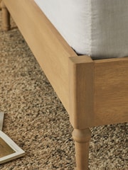 Soft Texture Light Natural Rose Wood Upholstered Bed Frame - Image 3 of 6