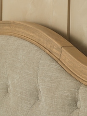 Soft Texture Light Natural Rose Wood Upholstered Bed Frame - Image 5 of 6