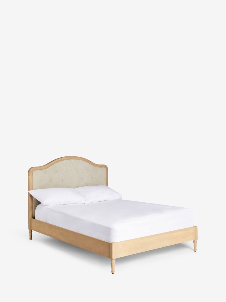 Soft Texture Light Natural Rose Wood Upholstered Bed Frame - Image 6 of 6