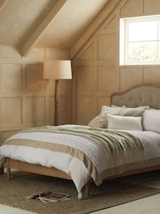 Soft Texture Light Natural Rose Wood Upholstered Bed Frame - Image 9 of 9