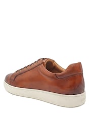 Marron fauve - Coupe large - Jones Bootmaker Mens Simon Leather Trainers - Image 4 de 6