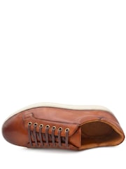 Marron fauve - Coupe large - Jones Bootmaker Mens Simon Leather Trainers - Image 5 de 6