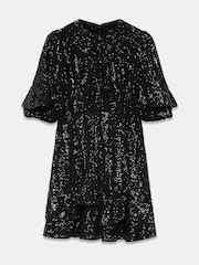 Mint Velvet Black Sequin Mini Dress - Image 6 of 7