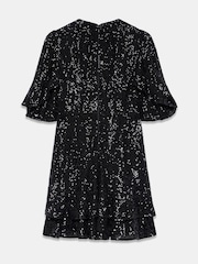 Mint Velvet Black Sequin Mini Dress - Image 7 of 7